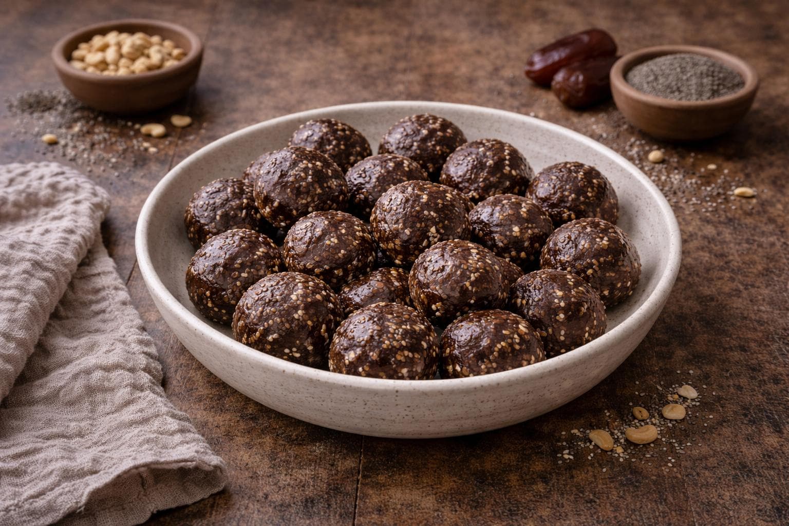 Boules d’énergie aux dattes et cacao