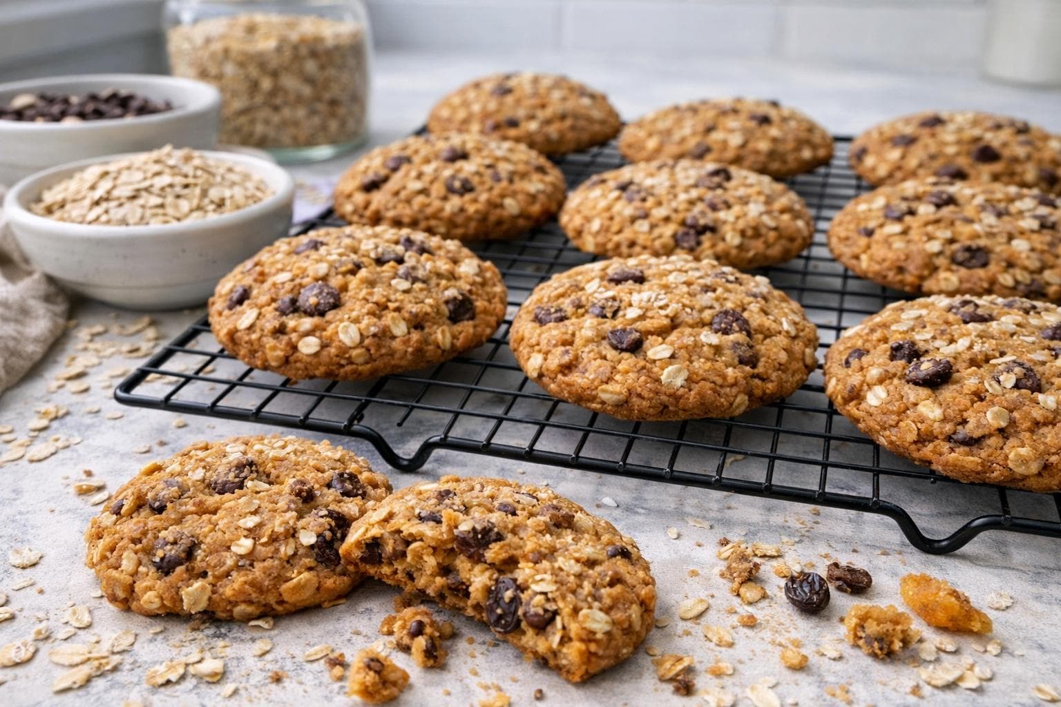 Cookies healthy aux pépites de chocolat noir