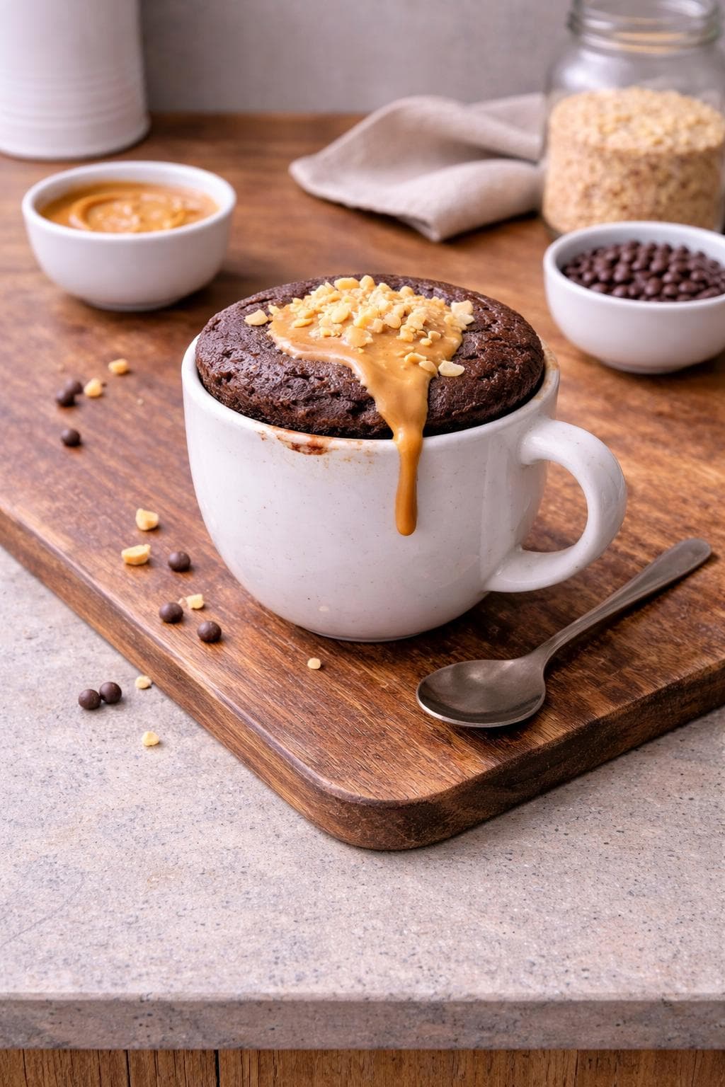 Mug cake chocolat protéiné